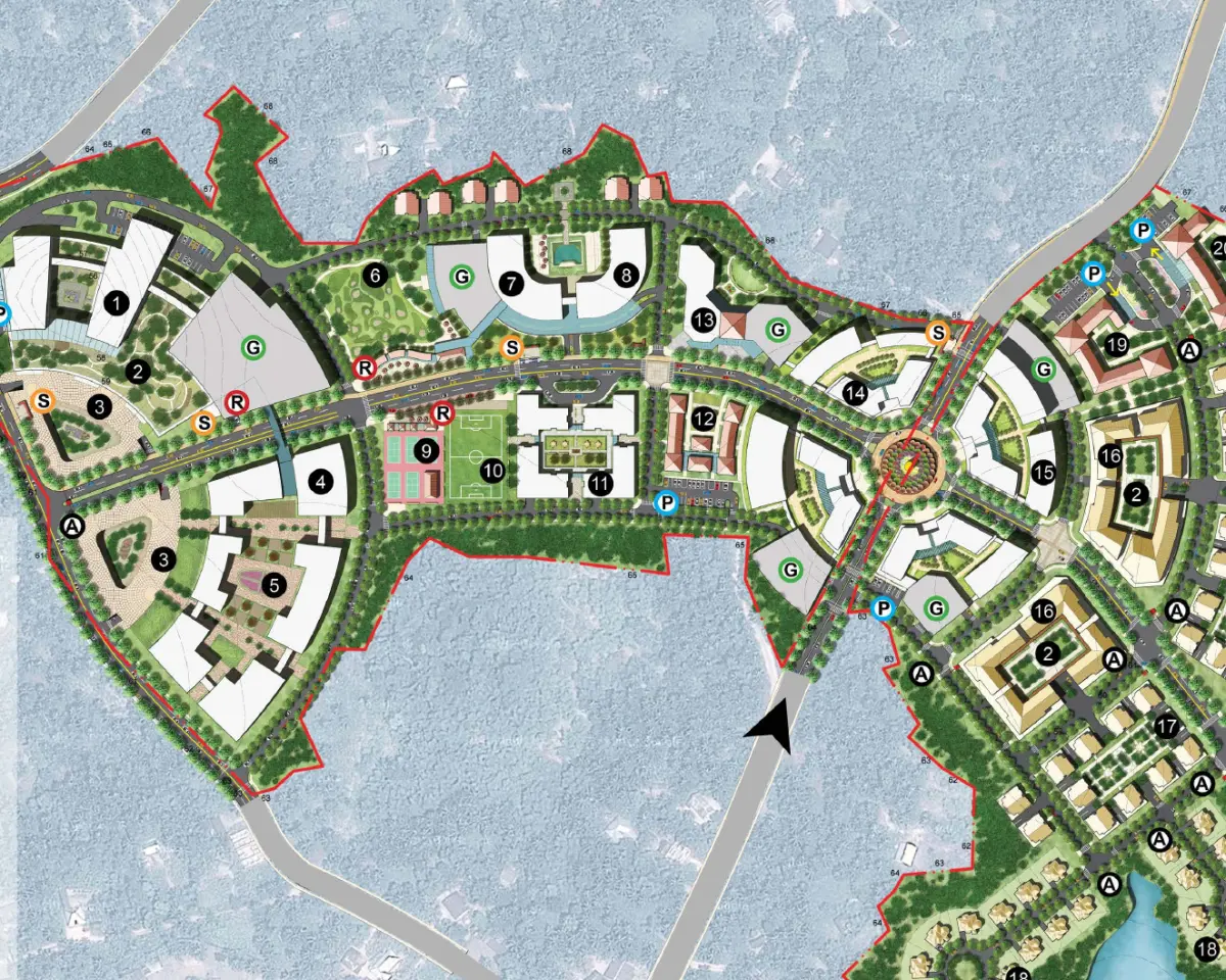 Concept master plan of the Medical City with the hospital district and the circular town centre